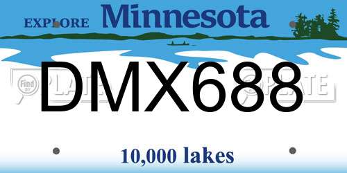DMX688 Minnesota License Plate
