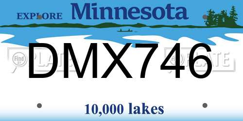 DMX746 Minnesota License Plate