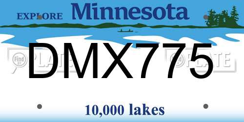 DMX775 Minnesota License Plate