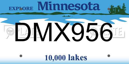 DMX956 Minnesota License Plate
