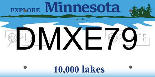 DMXE79 Minnesota License Plate