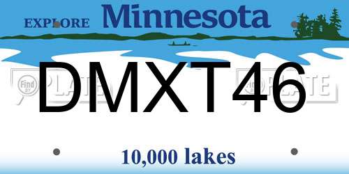 DMXT46 Minnesota License Plate