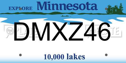 DMXZ46 Minnesota License Plate