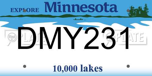 DMY231 Minnesota License Plate