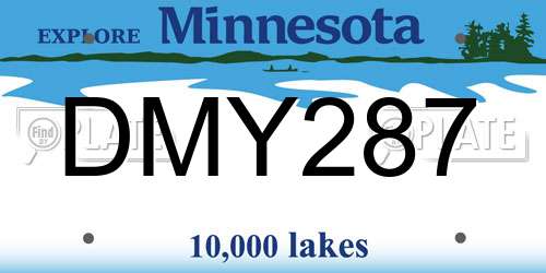 DMY287 Minnesota License Plate