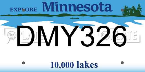 DMY326 Minnesota License Plate