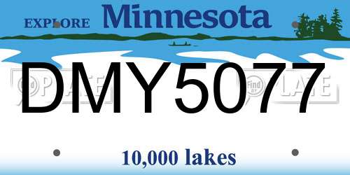 DMY5077 Minnesota License Plate