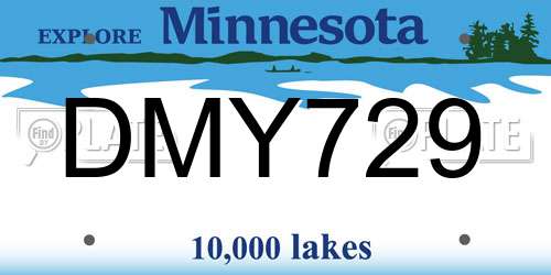 DMY729 Minnesota License Plate