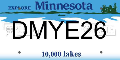 DMYE26 Minnesota License Plate