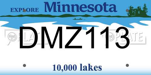 DMZ113 Minnesota License Plate