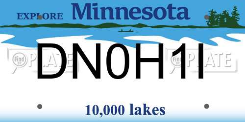 DN0H1I Minnesota License Plate