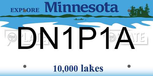 DN1P1A Minnesota License Plate