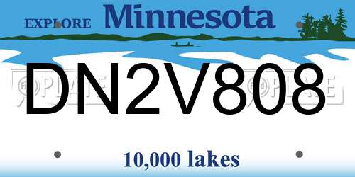 DN2V808 Minnesota License Plate