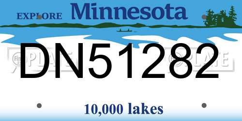 DN51282 Minnesota License Plate