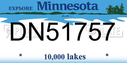 DN51757 Minnesota License Plate