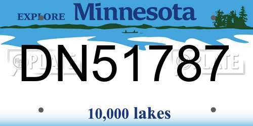 DN51787 Minnesota License Plate