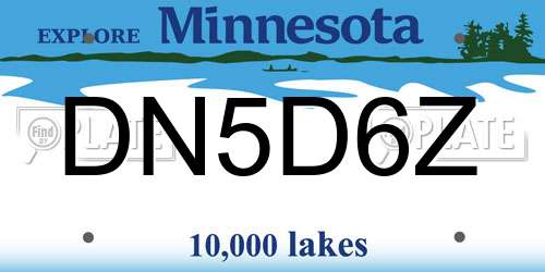 DN5D6Z Minnesota License Plate