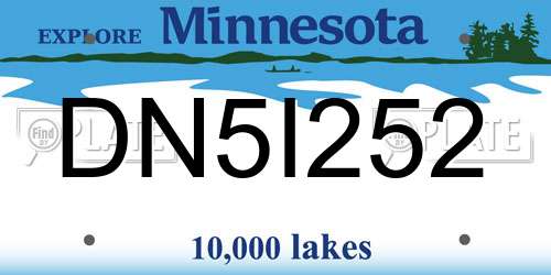 DN5I252 Minnesota License Plate