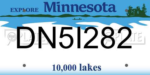 DN5I282 Minnesota License Plate