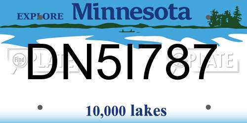 DN5I787 Minnesota License Plate