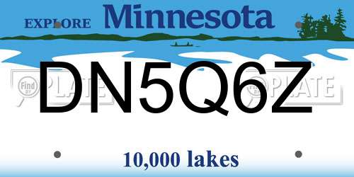 DN5Q6Z Minnesota License Plate