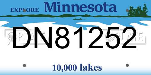 DN81252 Minnesota License Plate