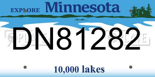 DN81282 Minnesota License Plate