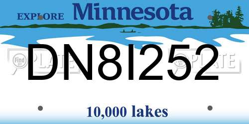 DN8I252 Minnesota License Plate