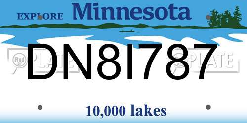 DN8I787 Minnesota License Plate