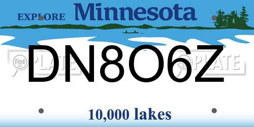 DN8O6Z Minnesota License Plate