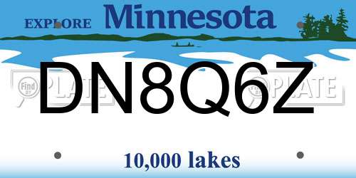 DN8Q6Z Minnesota License Plate