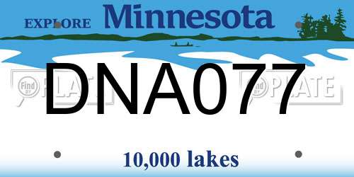 DNA077 Minnesota License Plate