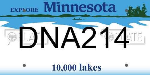 DNA214 Minnesota License Plate