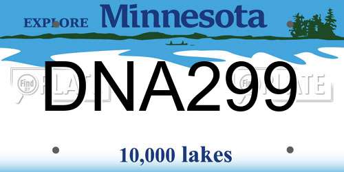 DNA299 Minnesota License Plate