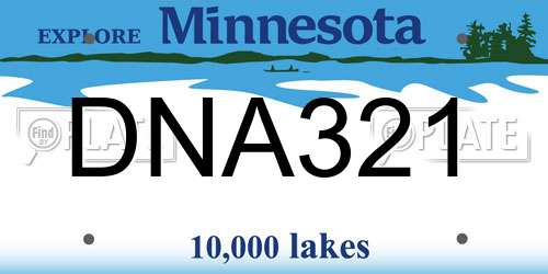 DNA321 Minnesota License Plate