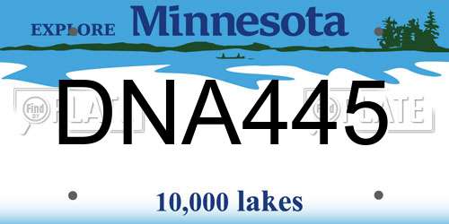 DNA445 Minnesota License Plate