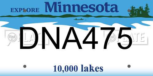 DNA475 Minnesota License Plate