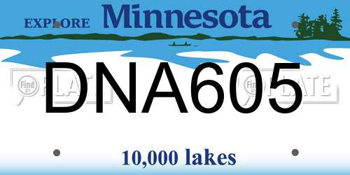DNA605 Minnesota License Plate