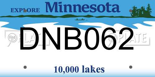 DNB062 Minnesota License Plate