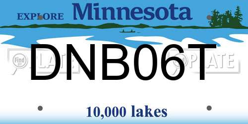 DNB06T Minnesota License Plate