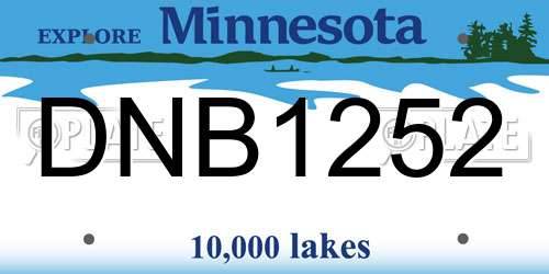 DNB1252 Minnesota License Plate