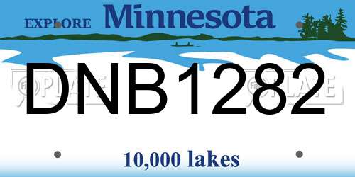 DNB1282 Minnesota License Plate