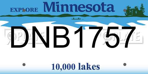 DNB1757 Minnesota License Plate