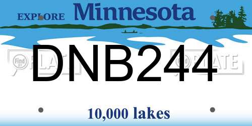 DNB244 Minnesota License Plate