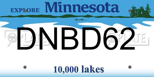 DNBD62 Minnesota License Plate