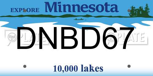 DNBD67 Minnesota License Plate