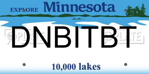 DNBITBT Minnesota License Plate