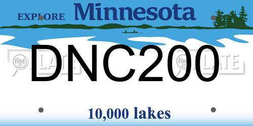DNC200 Minnesota License Plate