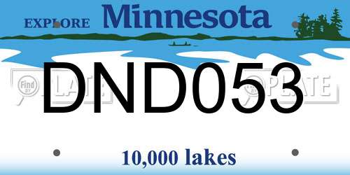 DND053 Minnesota License Plate