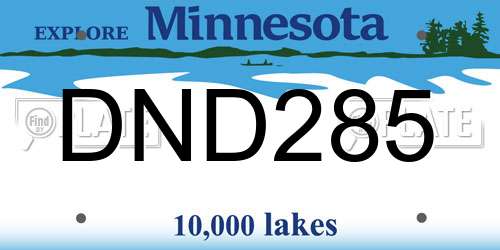 DND285 Minnesota License Plate